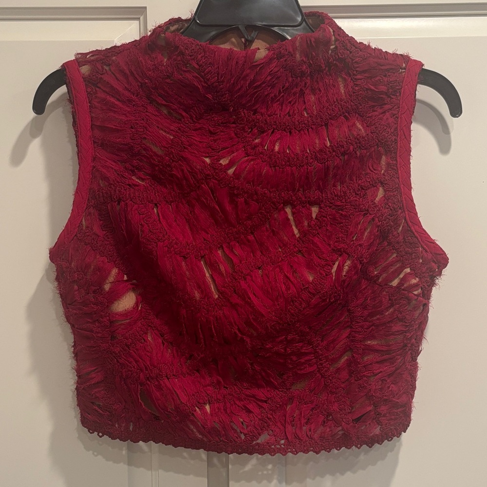 Elliatt Red Textured Crop Top